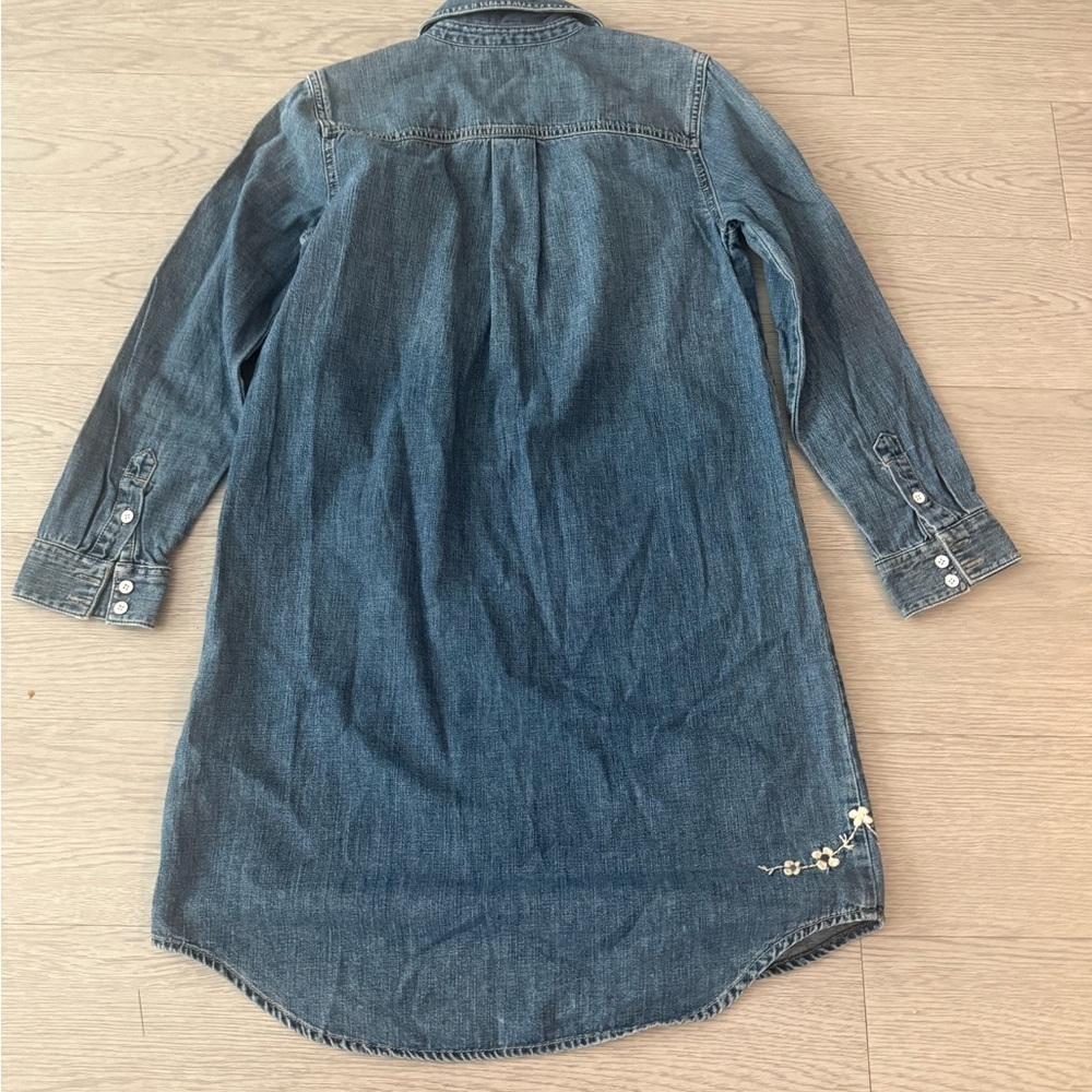 Lucky Brand Denim Embroidered Boho Shirt Dress Size S - Picture 6 of 6